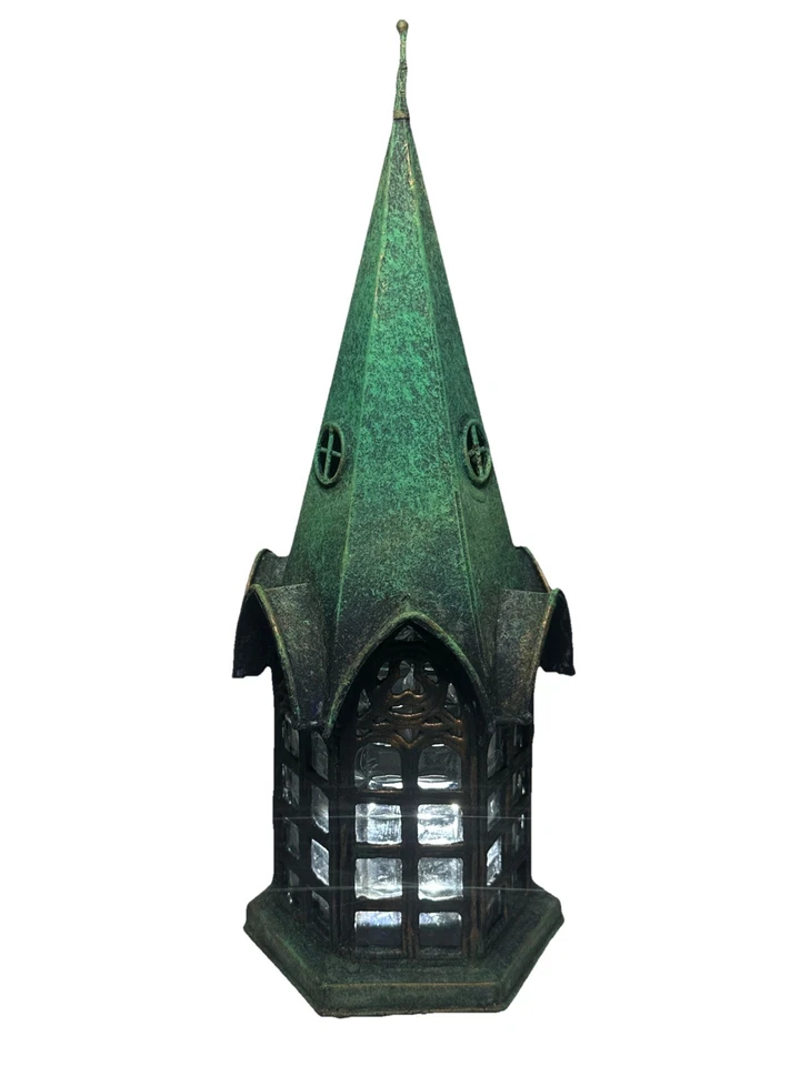 哥特式金属Steeple茶烛窗铰链门老铜Patina Ren Faire — 第 2/4 张图片