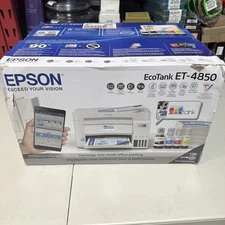 NEW Epson EcoTank ET-4850 Color Inkjet All-In-One Printer  White ( NEW OTHER )