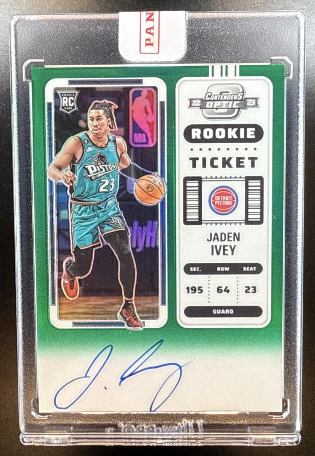2022-23 Contenders Optic Basketball Jaden Ivey #139 Rookie RC Green Auto /75