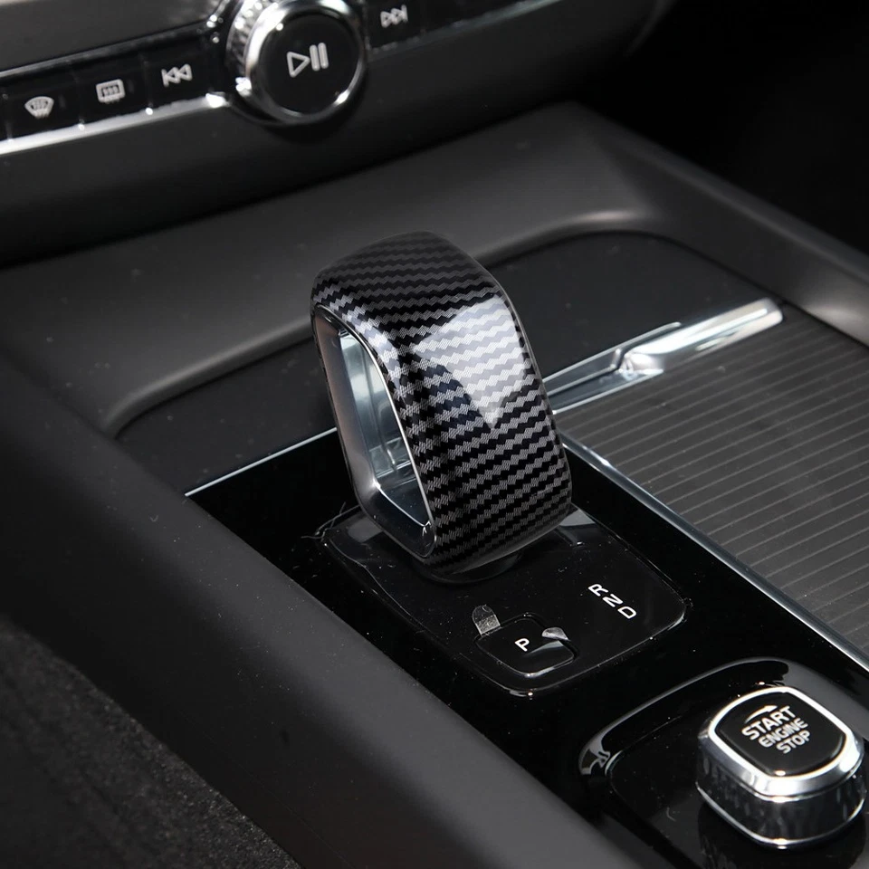 Cubierta de perilla de cambio de marchas de fibra de carbono ABS para Volvo XC90 2021-2025 Foto 2 de 4