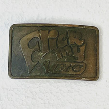 Vintage Flick My Bic - Brass Metal Belt Buckle - Made in USA 70's