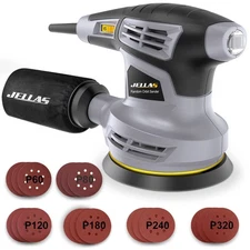 5-Inch Random Orbital Sander with 18Pcs Sandpapers, 13000RPM 6 Variable Speed...