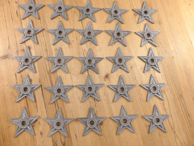 #ad #ad 50 LARGE Cast Iron Stars Washer Texas Lone Star Ranch 4 1 8quot; Primitive Raw Craft $69.99