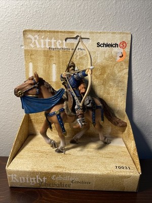 Schleich Ritter Knight Blue Mounted Archer On Horse 70031