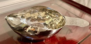 Lydia Handcrated Hammered Stainless Steel Gravy Boat Signed MJ Mary Jurek 6"