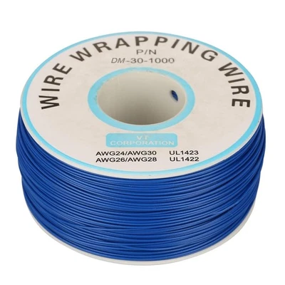 Bobine de câble emballage de fil AWG30 bleu 200 m - Photo 1/2