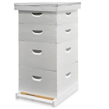 Beehive Kit Fully Assembled and Painted - 10 Frame Kit, 2 Deep, 2 Medium Supers