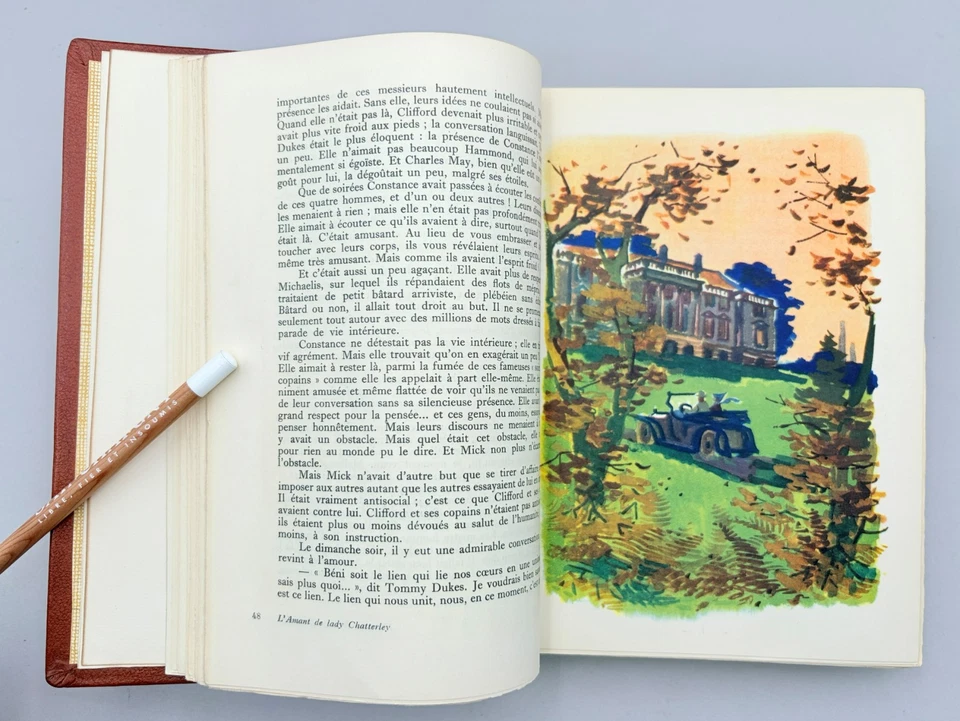 D.H. LAWRENCE AMANT LADY CHATTERLEY ILL. FONTANAROSA EX. NUM. RELIURE PLEIN CUIR - Photo 4/4