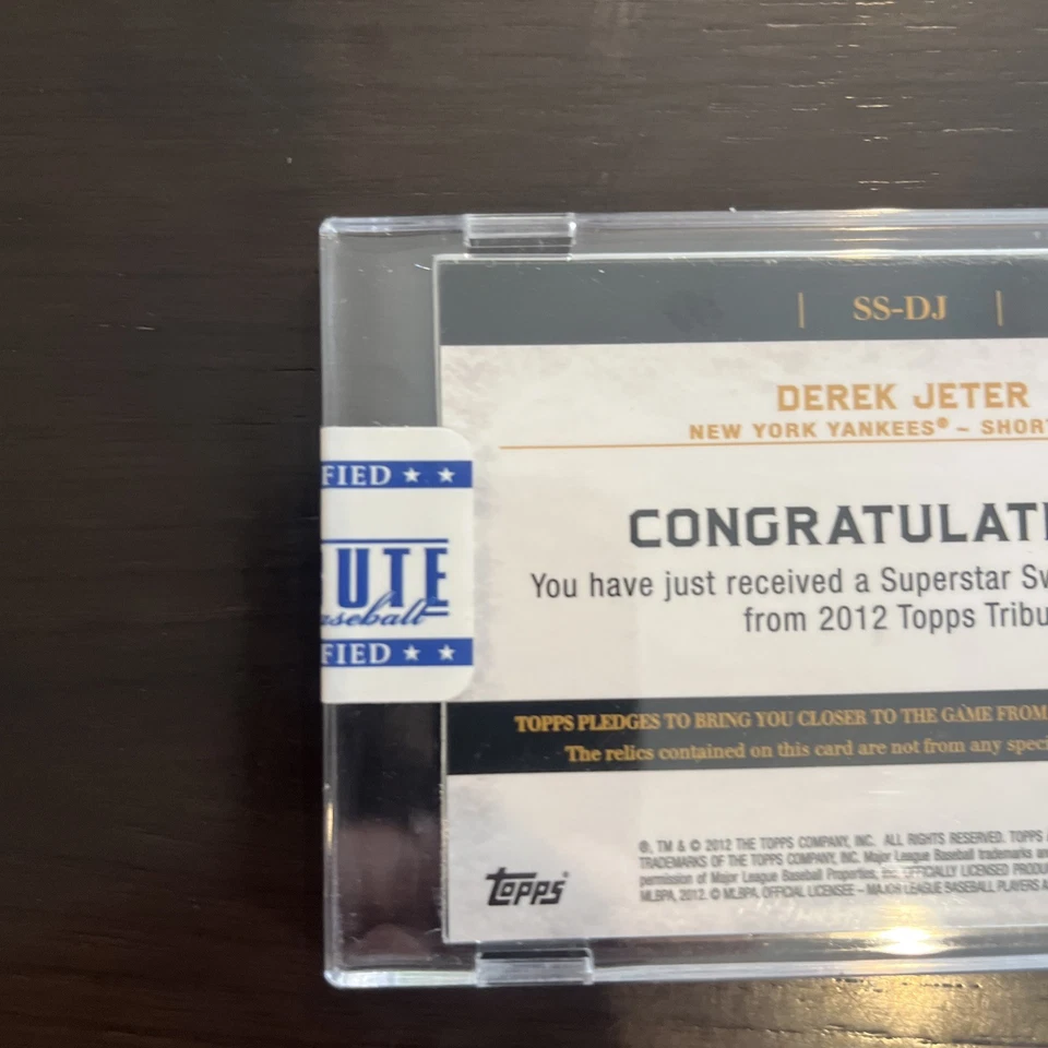 2012 Topps Tribute Derek Jeter Me 3000 Relic Patch 06/99 SS-DJ - Image 4 of 4
