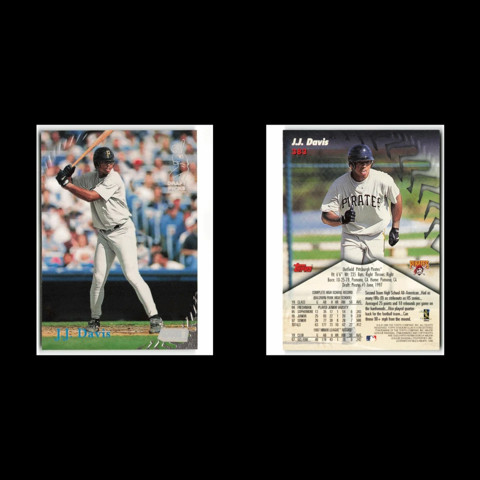 J.J. Davis Rookie #383 1998 Topps Stadium Club Pittsburgh Pirates Baseball Card - Image 3 of 3