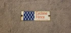 USS Cyclone Porcelain Fence Sign Original Vintage Advertising