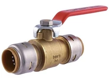 Sharkbite MAX 3/4” x 3/4” Brass Push-to-Connect Ball Valve - Part # UR22185
