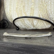 1-7/8" wide, Silver Tone, Decorated Front, Thin Design, Vintage Collar Bar L178