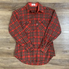 Vintage Levi's Made in USA Checked Red Long Sleeve Shirt medium