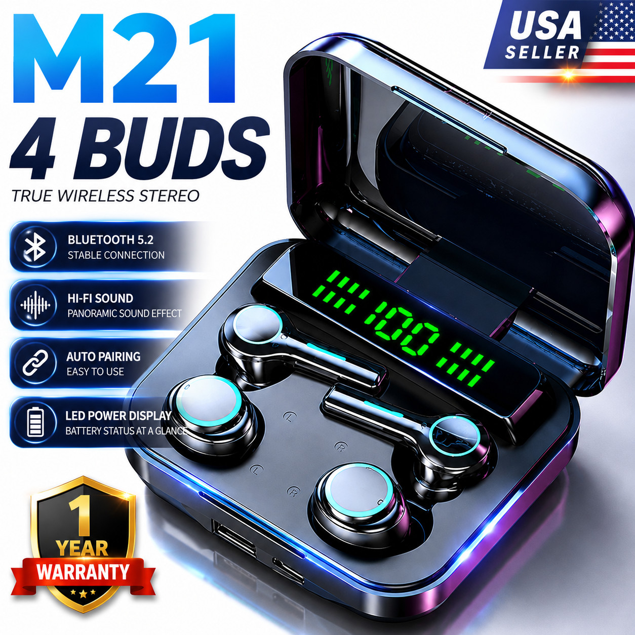 Bluetooth 5.2 Audifonos Inalambricos Auriculares Earbuds Para for Iphone Samsung