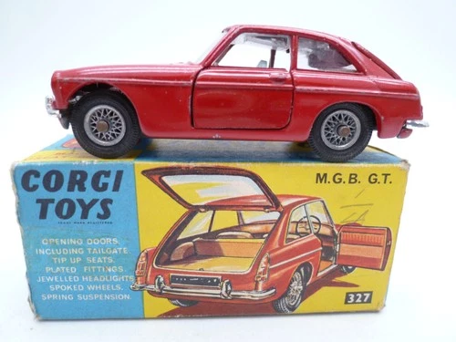 VINTAGE CORGI TOYS 327 MGB GT IN ORIGINAL BOX 1967-69