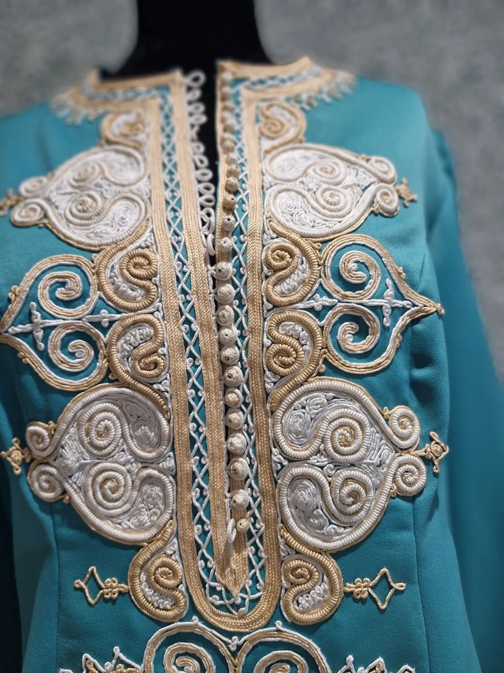 ВИНТАЖНЫЙ 1970-х KAFTAN ХАЛАТ ПЛАТЬЕ РУЧНОЙ ВЫШИВКИ БОЛЬШОЙ - Изображение 2 из 4