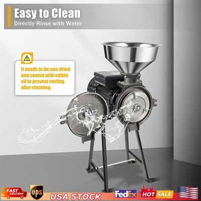 Electric Mill Grinding Molino De Maiz Electrico Corn Grinder Machine + Funnel US