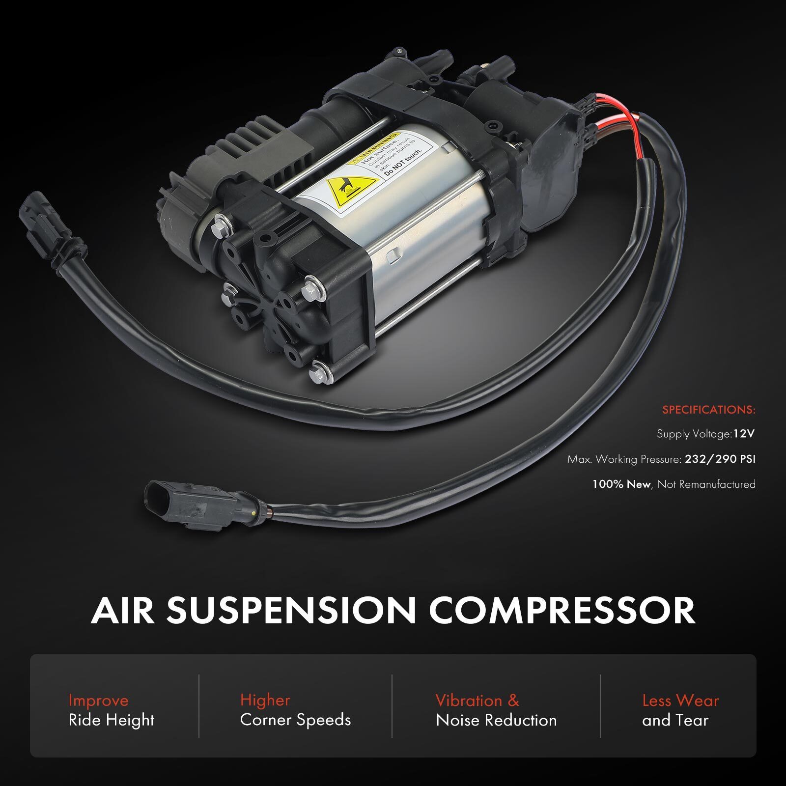 Air Suspension Compressor for Maserati Levante	2017-2020 Sport Utility AWD DOHC
