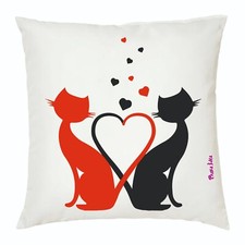 cuscino 40x40 disegno gatto gatti amore idea regalo festa innamorati uomo donna