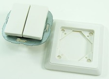 REV Düwi PrimaLuxe Weiß Serienschalter Wechselschalter Schalter + 1er Rahmen