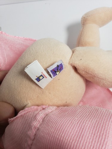 Wee Baby 12” Plush Doll Manhattan Toy Co. Black Hair Pink Dress - Picture 9 of 11