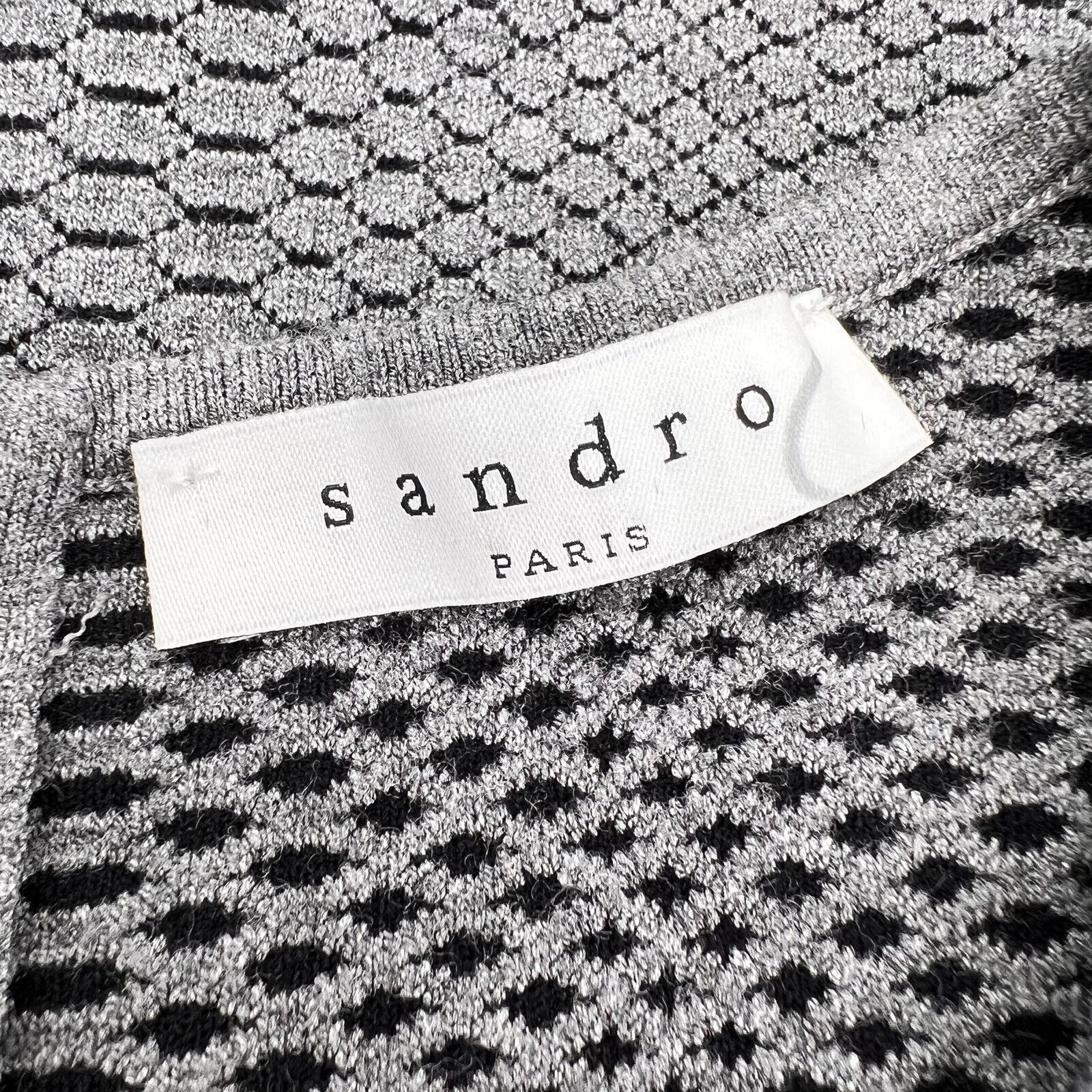 Sandro Paris Womens Peplum Knit Blouse Gray 1 Sma… - image 5