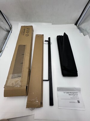 Vivo DESK-SKIRT-71 71'' Black Under Desk Privacy & Cable Management Organizer