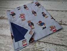 Custom RALPH LAUREN Polo Teddy Bear Stripe Curtain Valance 63 X 18 Rod Pocket