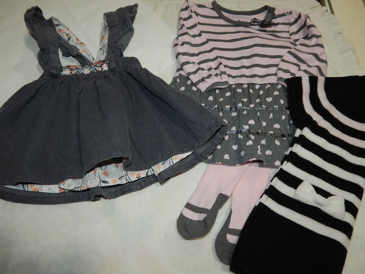 4 Piece Girls Cynthia Rowley 6 9 Months Pinnie Heart Dress LOT