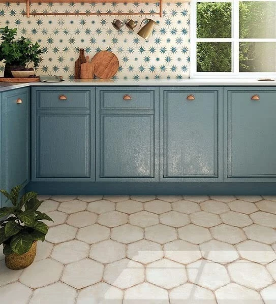 8X9 Lilya Hexagon European Hexagon Wall Floor Tile Indoor Outdoor (9 pieces) - Image 2 of 2