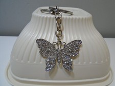 JEWELED METAL BUTTERFLY 1.25" X 1.75" KEY CHAIN UNBRANDED KC98