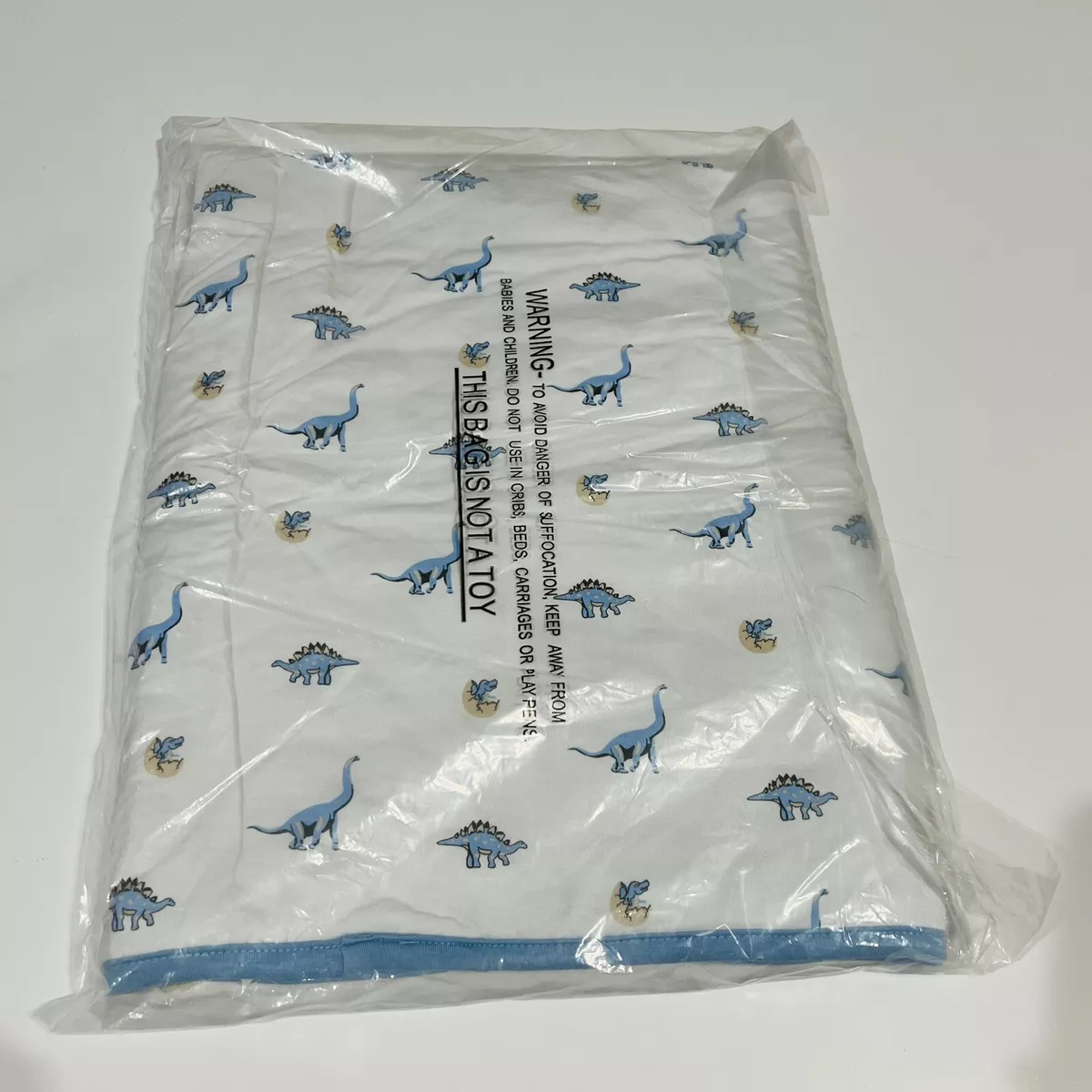 Kyte Baby Blanket Baby Sized Stream Jurassic Blue Dinosaur Bamboo Retired New