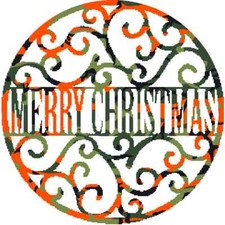 30 Custom Orange Camo Merry Christmas Art Personalized Address Labels
