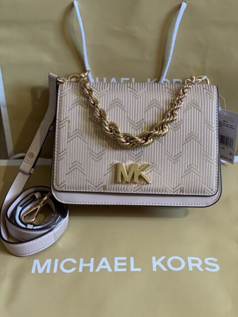 michael michael kors mott metallic deco chain swing shoulder bag