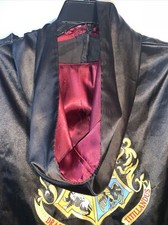 Harry Potter Black Nylon Cape Robe Lined Hood Single Closure Junior S