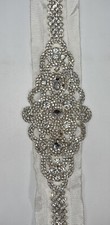 Vintage Bridal Wedding Dress Belt Rhinestone Sash Ribbon David’s Bridal MSRP 170