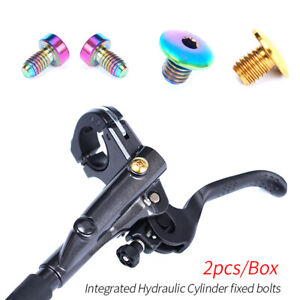 RISK 2pcs Ultralight Titanium Alloy Bicycle Hydraulic Disc Brake Bolts Bike Part