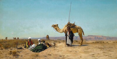 Rest in the Syrian Desert By Eugen Bracht - Quality Matte Print - FRAME ME