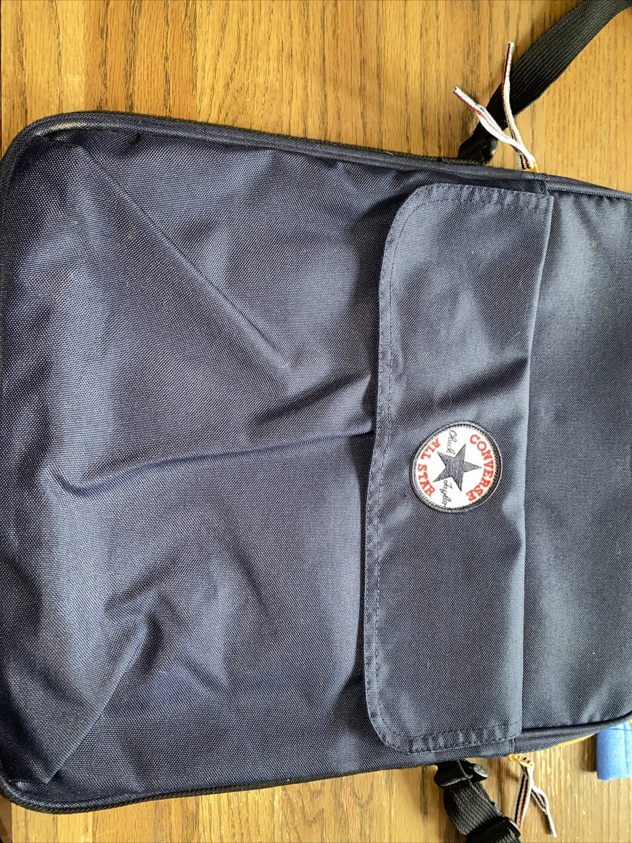 CONVERSE ALL STAR Messenger LAPTOP Shoulder Satchel BAG Used NAVY BLUE VGC