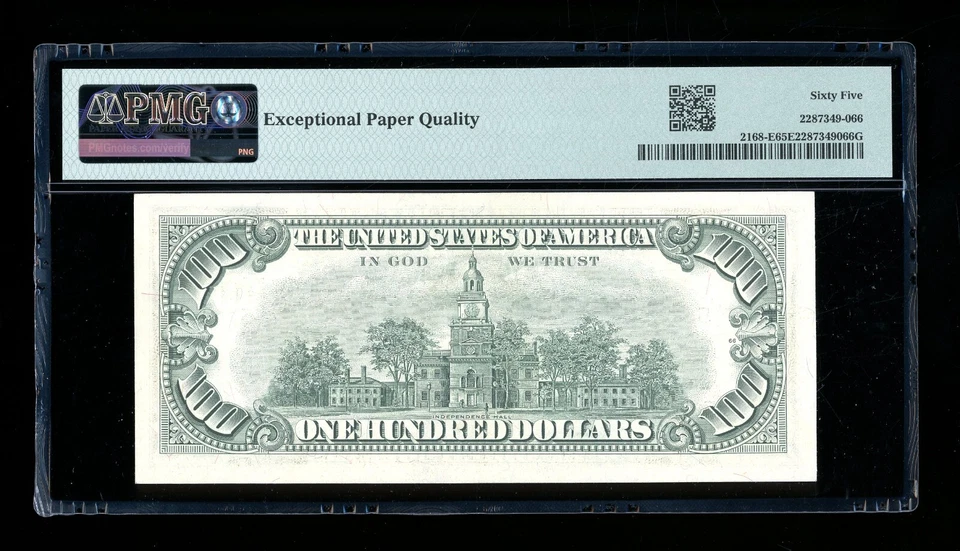 DBR 1977 $100 FRN Richmond Gem Fr. 2168-E PMG 65 EPQ Serie E06230060A Foto 2 de 2