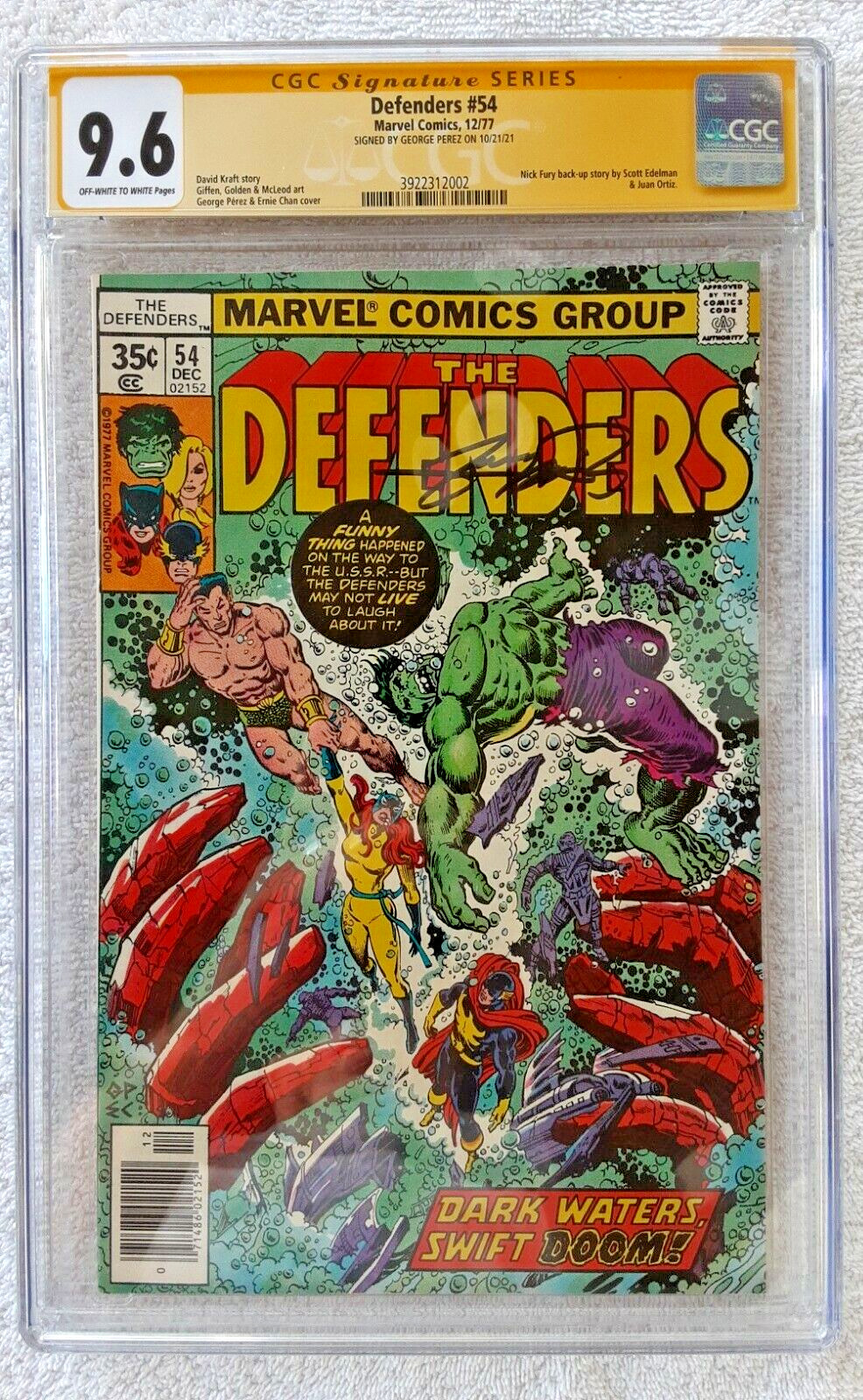 Defenders #54 (Marvel, 12/77) CGC SS 9.6 NM+ (George Perez cover & signature)
