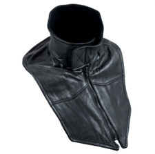 SALVACOLLO MOTO SOTTOGOLA MOTO COPRI COLLO MOTO IN PELLE NERO CON CERNIERA