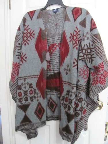 American Eagle Aztec Poncho Sweater 