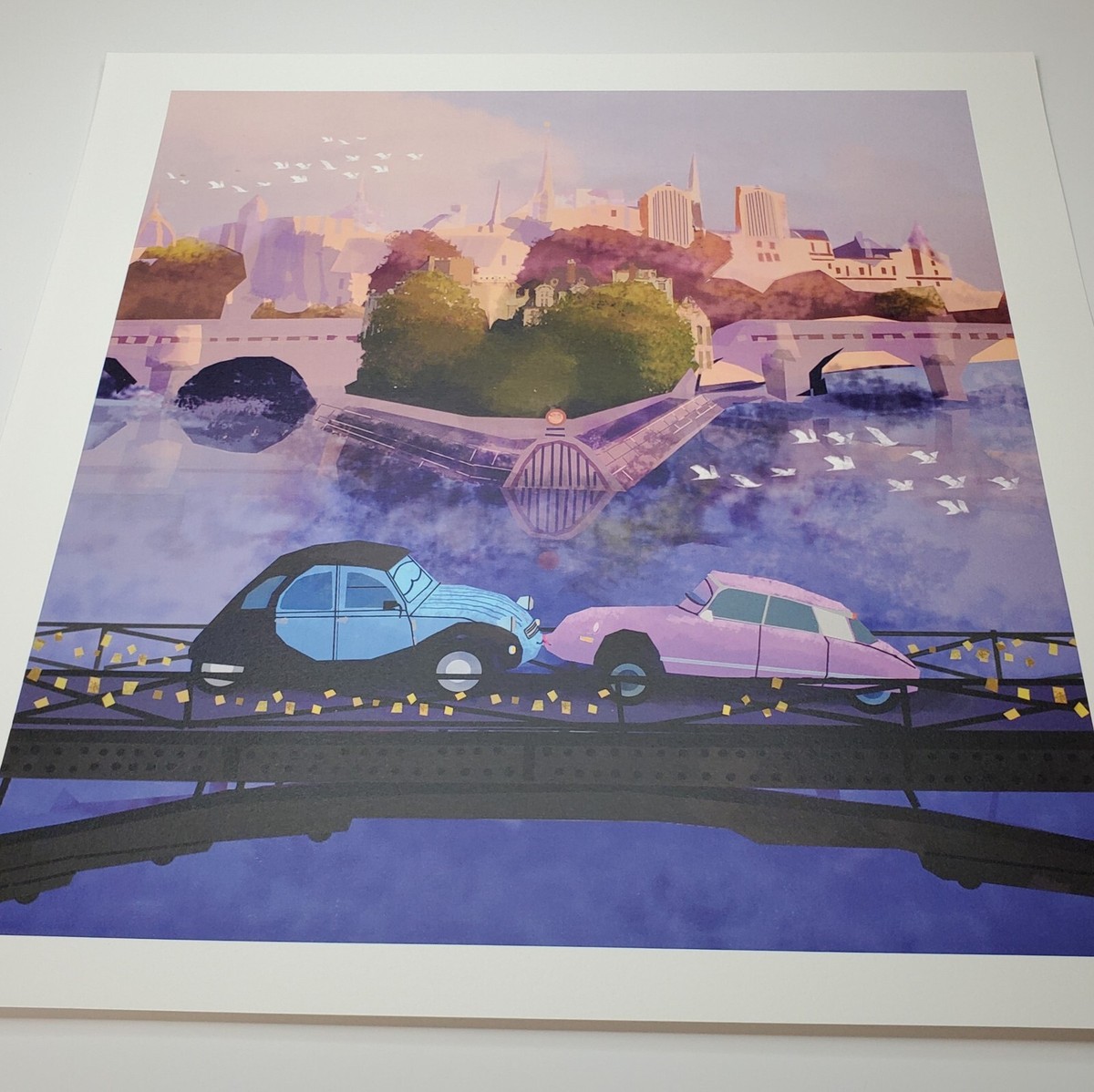 Cars 2 Lithograph Authentic Pixar Disney Poster 13x13 Paris 