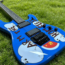 US Warehouse ST Electric Guiter Graphic Blue Floyd Rose Tremolo HH Pickups