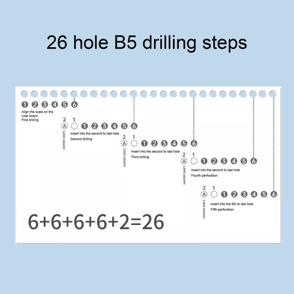 Hole Puncher Loose Leaf Paper Hole Punch A4 B5 A5 With Dust Collector For School - Image 4 of 4