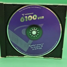 1999 Visioneer PaperPort 6100 USB Vintage Software on CD-ROM Windows 98 TESTED