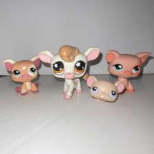 Authentic Littlest Pet Shop LPS Figures Lot Cow, Pigs, Mouse