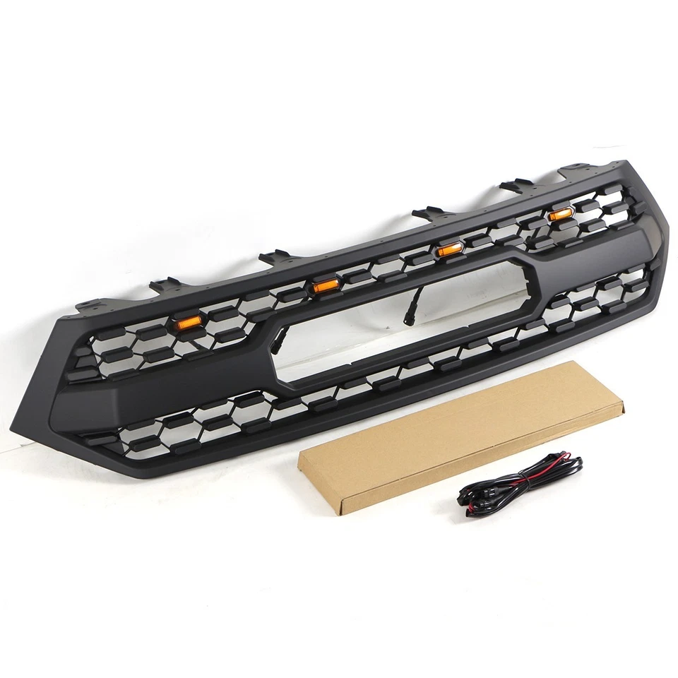 Rejilla delantera negra para Toyota Highlander 2011 2012 2013 parrilla con LED ámbar Foto 4 de 4